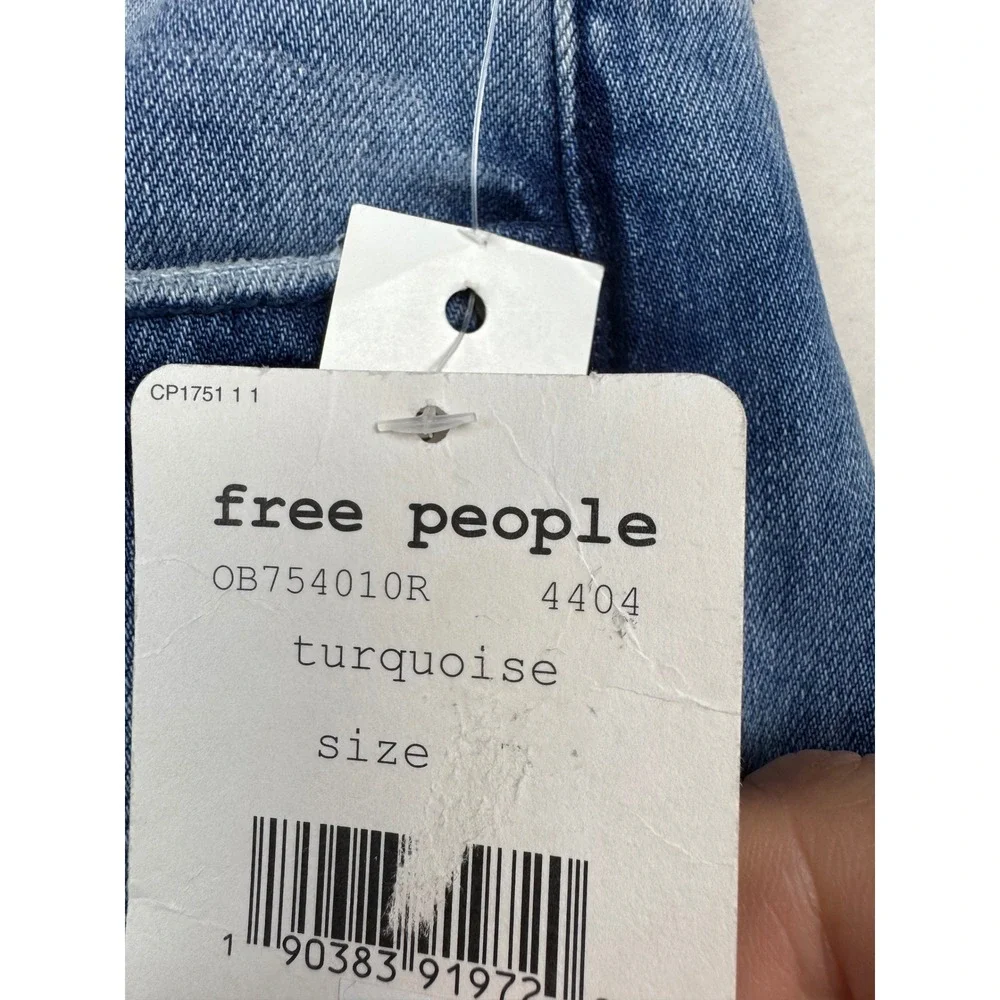 Free People OB754010R Distressed Skinny‎ Jeans 27R Blue Ripped Knees NWT